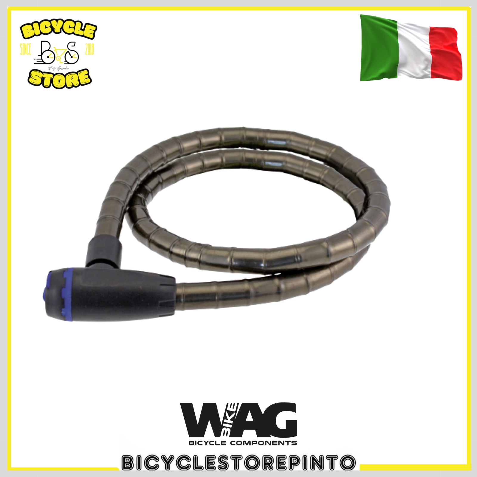 Lucchetto Cavo Rinforzato PITONE Ø20 Nero – 1200 mm