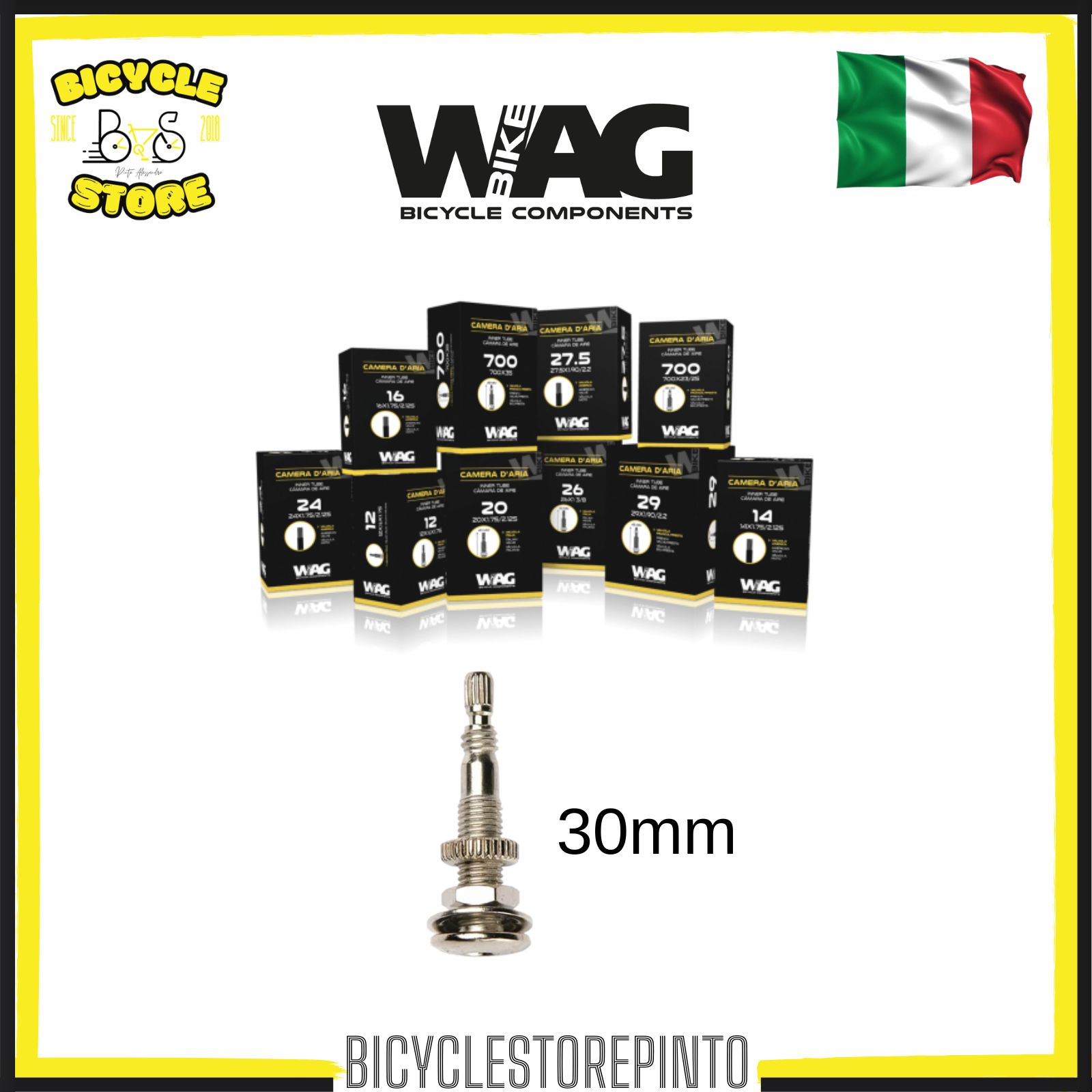Camera d’Aria WAG 16 x 1.75/2.125 – Valvola Italia 30 mm