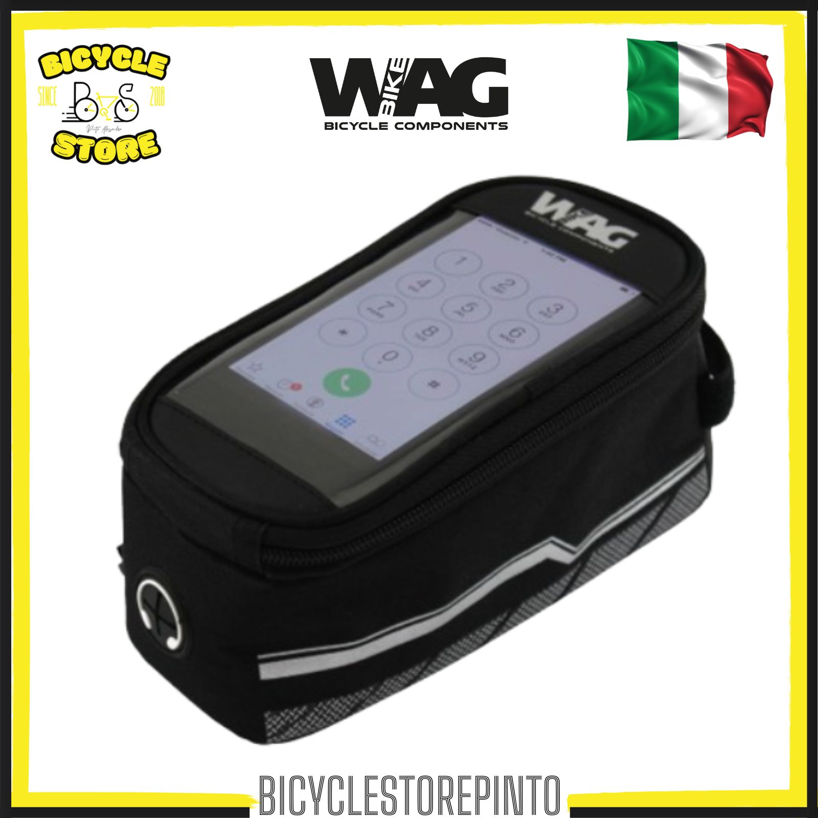 Borsa Tubo Orizzontale Porta Smartphone Top Tube L – Nero
