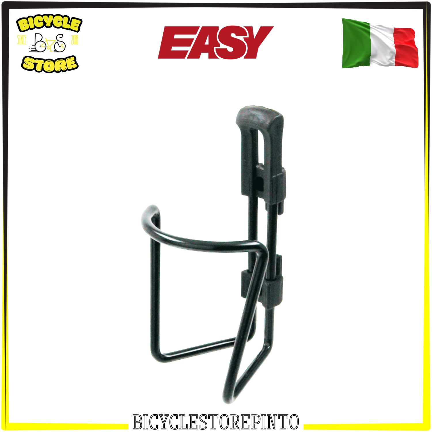 Portaborraccia BASIC Nero Ø 4,5 mm in Alluminio e Resina per Bicicletta, MTB ed E-Bike