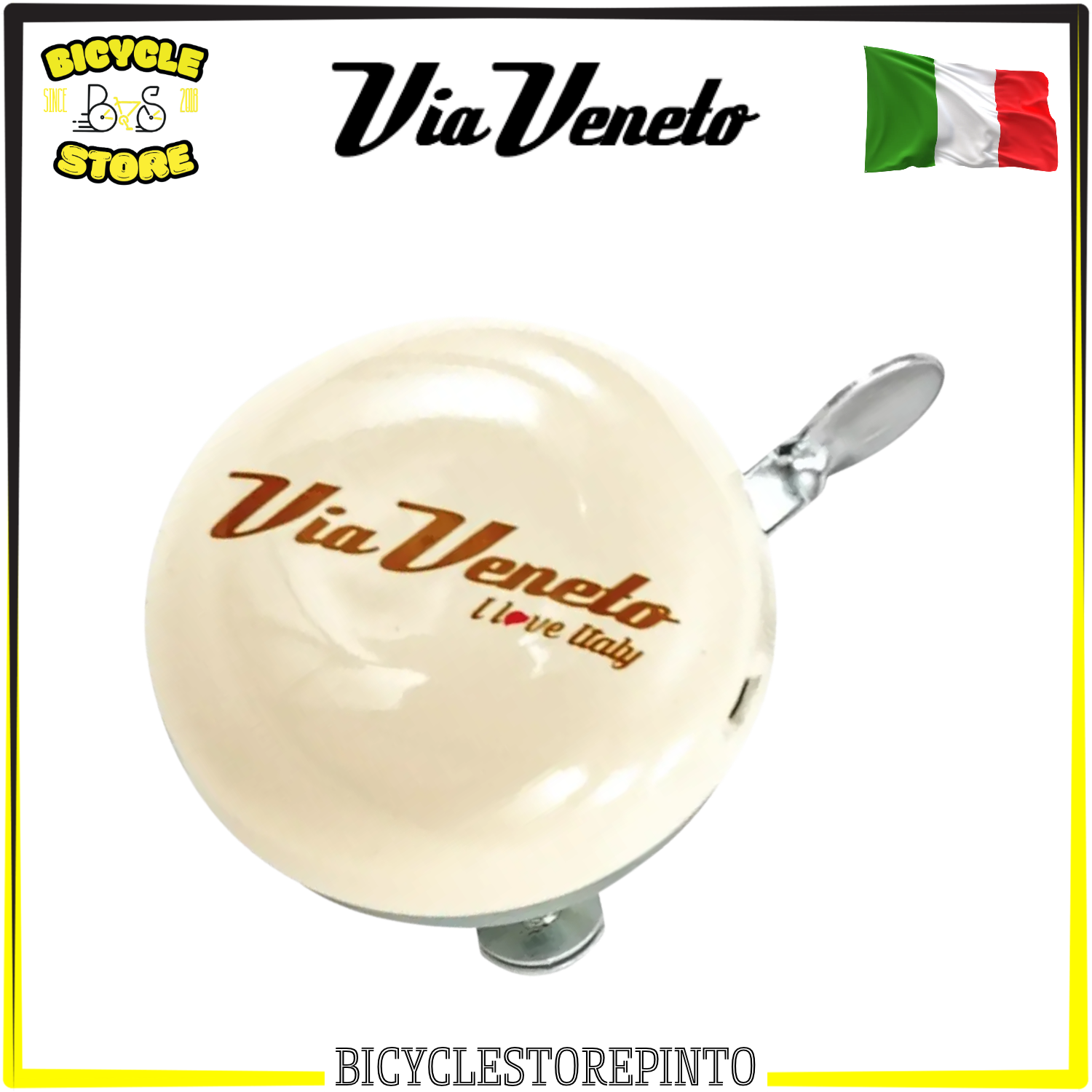 Campanello VIA VENETO Originale in Acciaio – Stile Classico Vintage con Logo Ufficiale