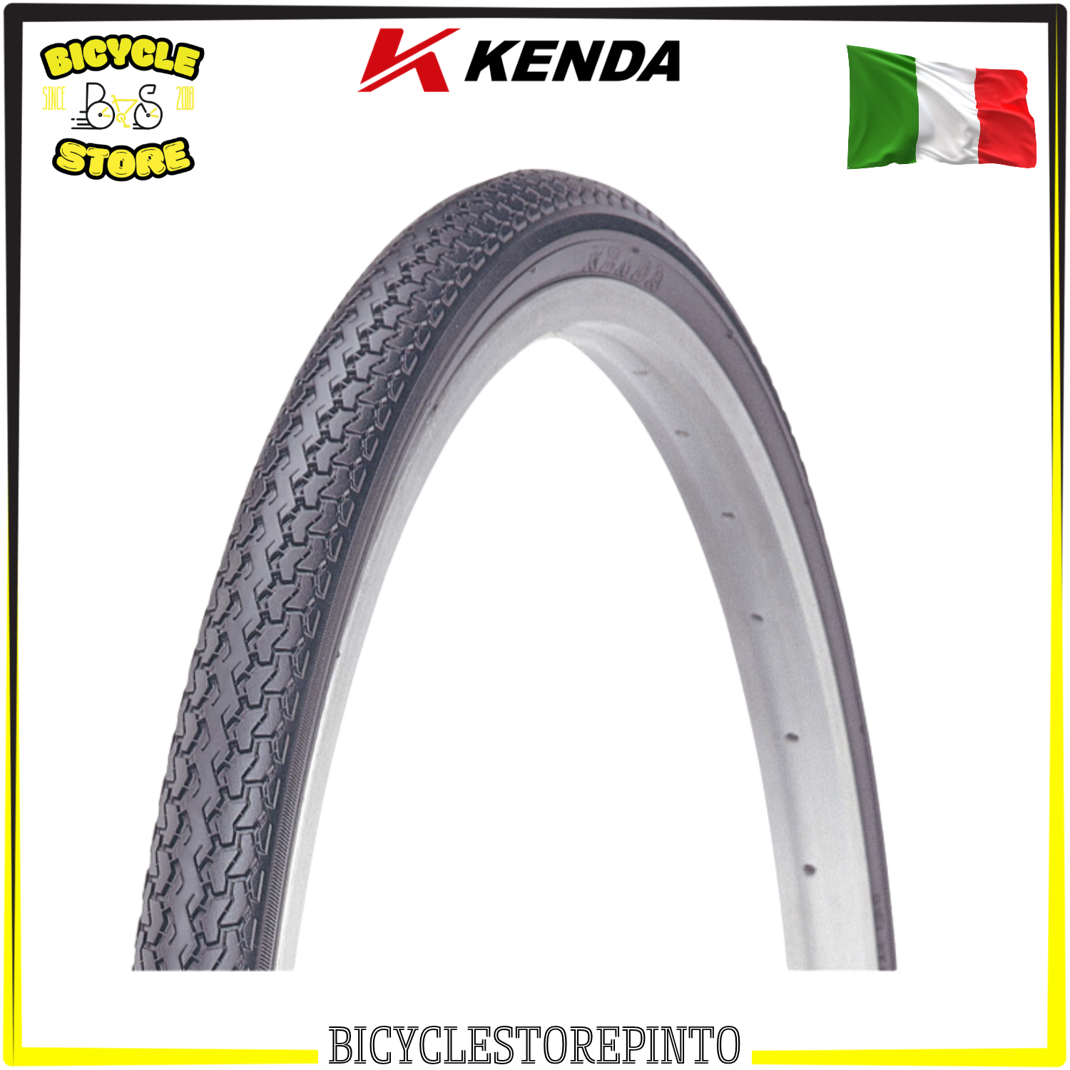 Copertone K199 26 x 1 3/8 – ETRTO 37-590, Nero, Cerchietto Rigido, 22 TPI