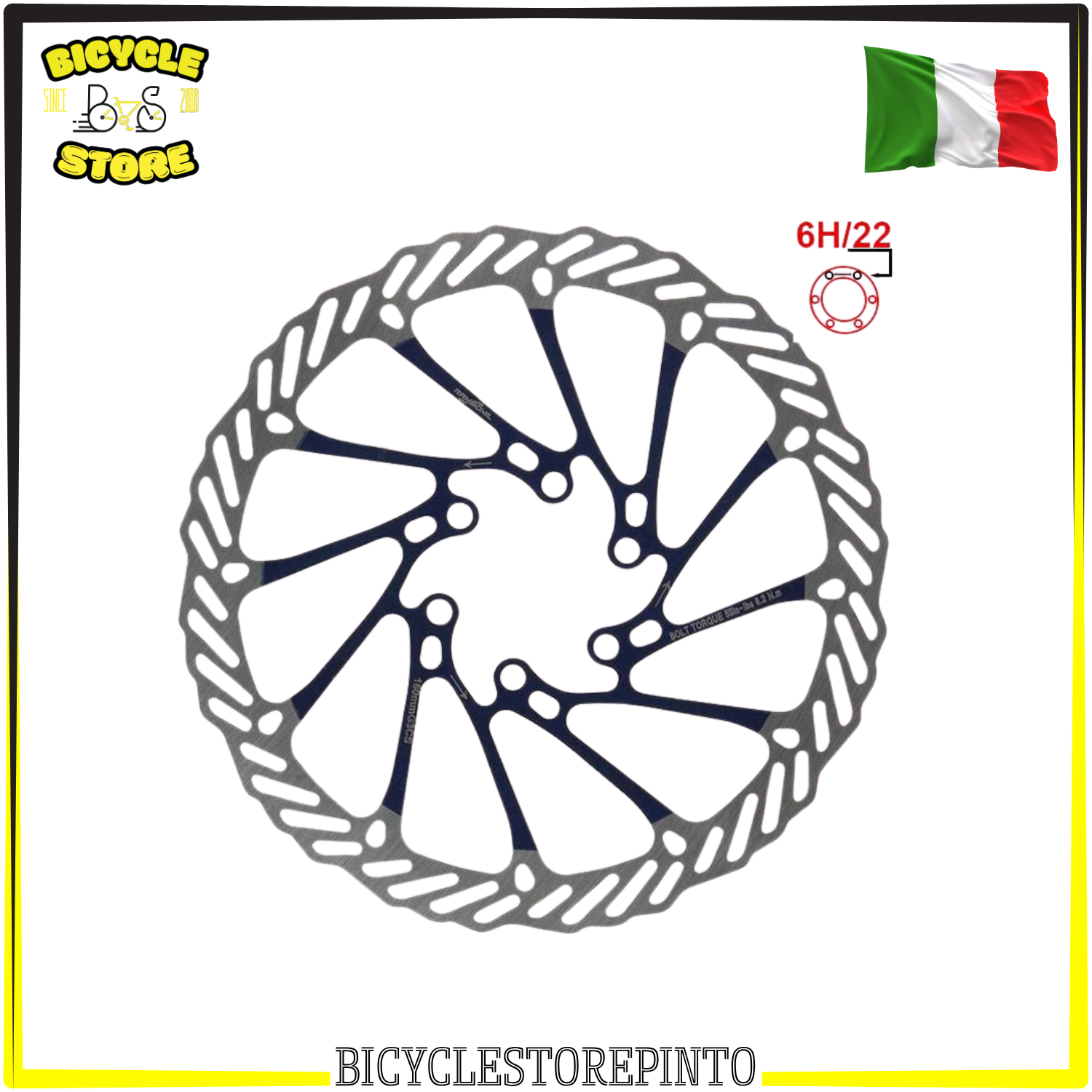 Disco Freno G3 160 mm – 6 Fori, Blu
