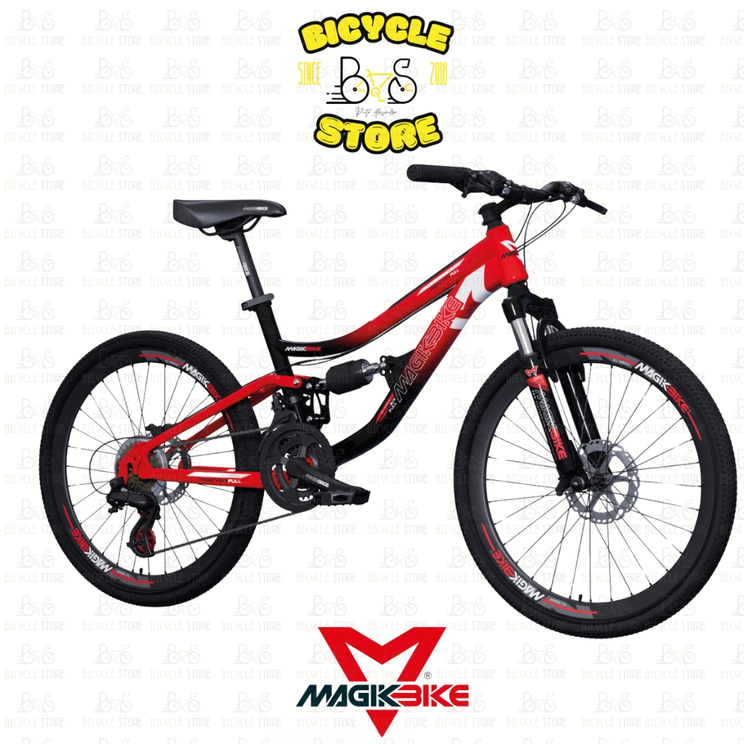 BICICLETTA MUSCOLARE MAGIKBIKE RAGAZZO MTB FULL 24" BIAMMORTIZZATA