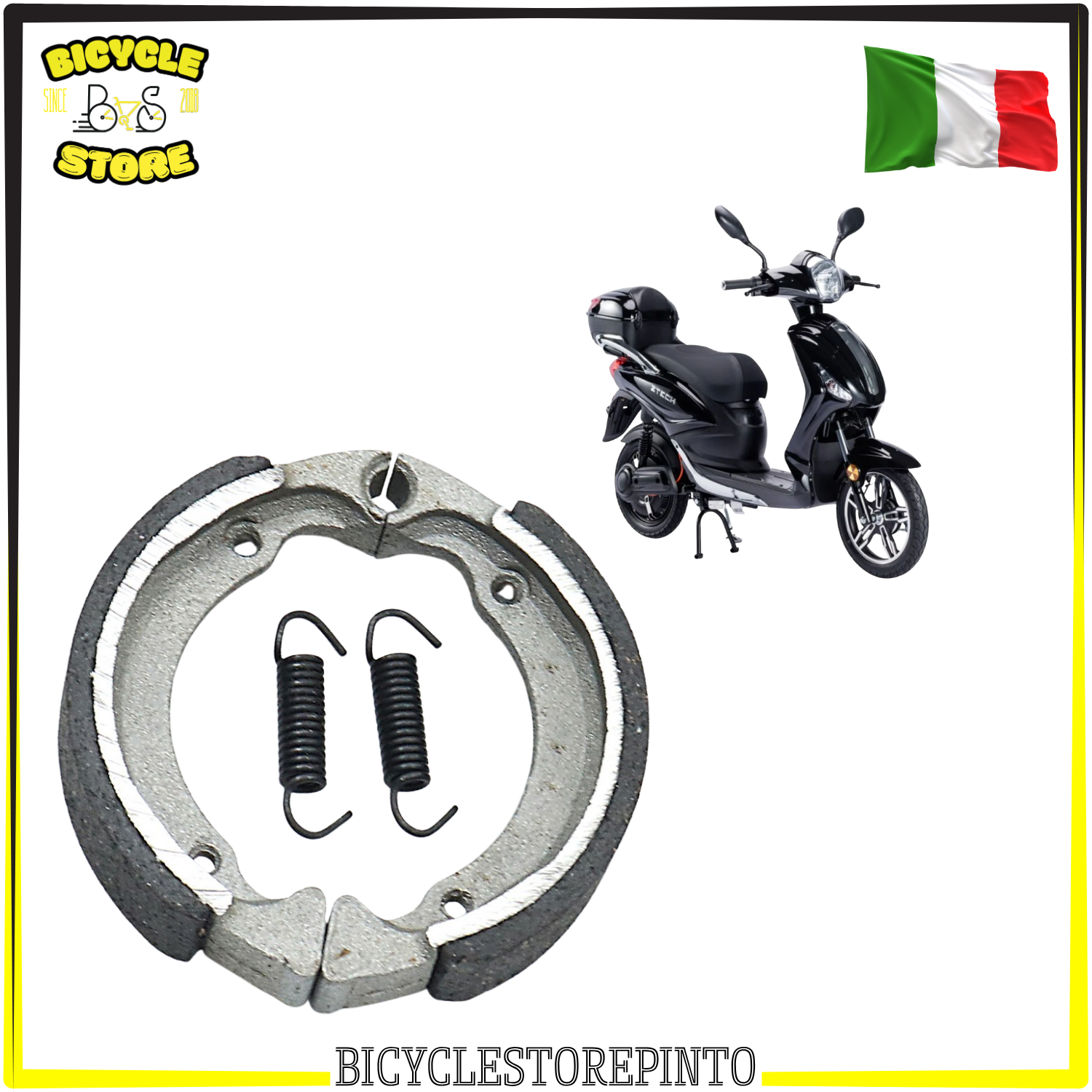 Coppia Ganasce Freno a Tamburo Anteriore/Posteriore per Scooter Elettrico – 100 x 105 mm, Resina