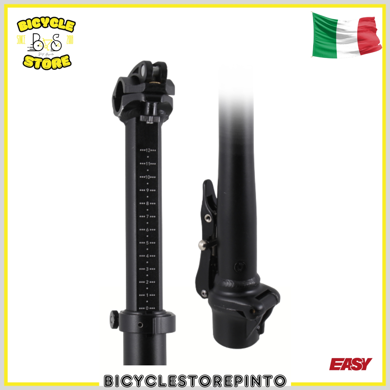 Piantone Manubrio Pieghevole Fat Bike A-Head – Regolabile in Altezza Nero - immagine 3