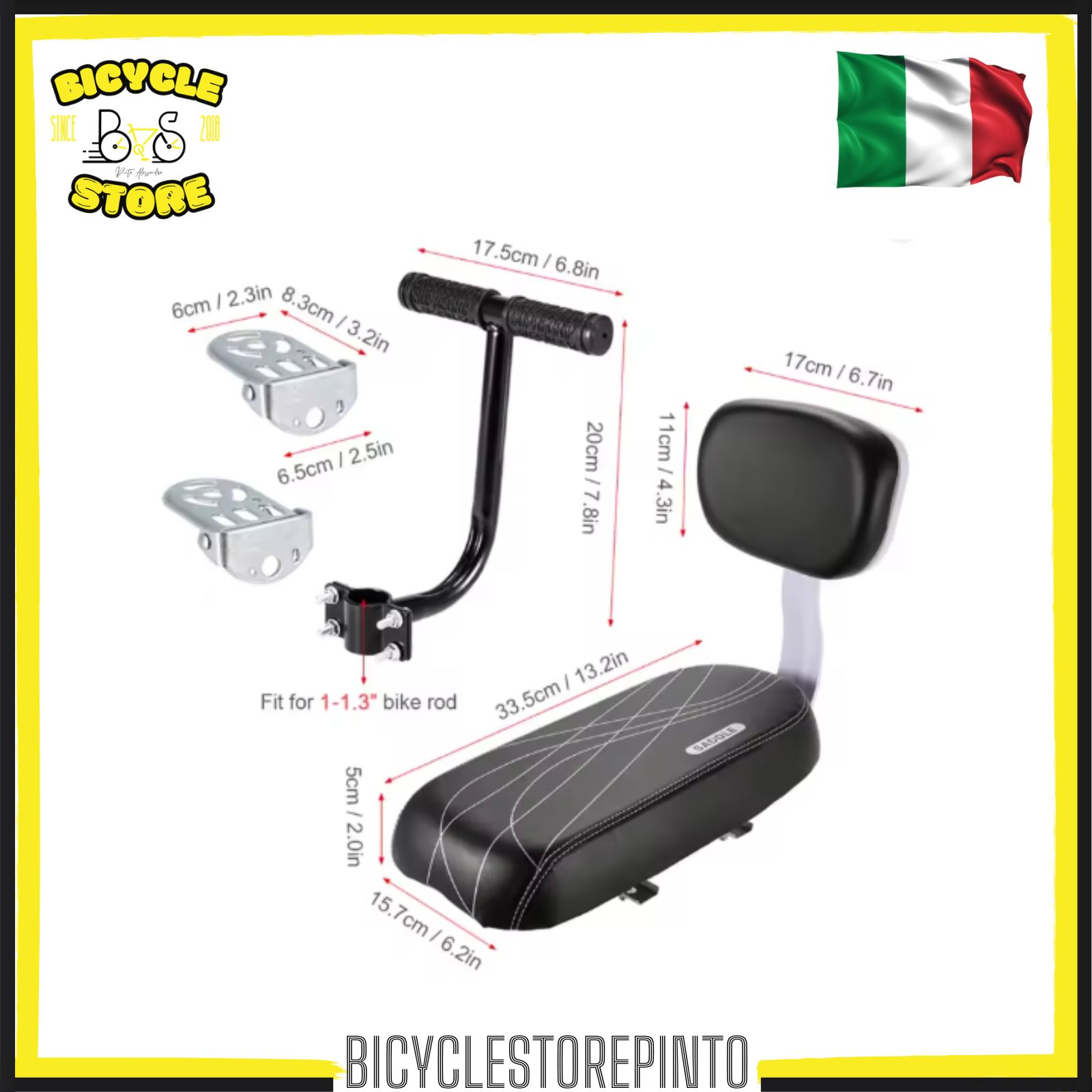 Seggiolino Posteriore Kit Completo Nero/Bianco per Bicicletta - immagine 5