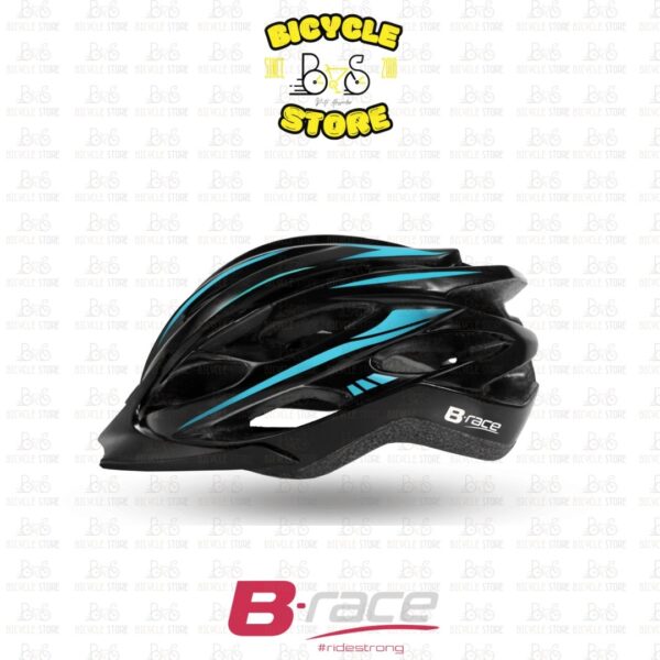 CASCO B-RACE GRANITH IN-MOLD NERO/AZZURRO L 58/62