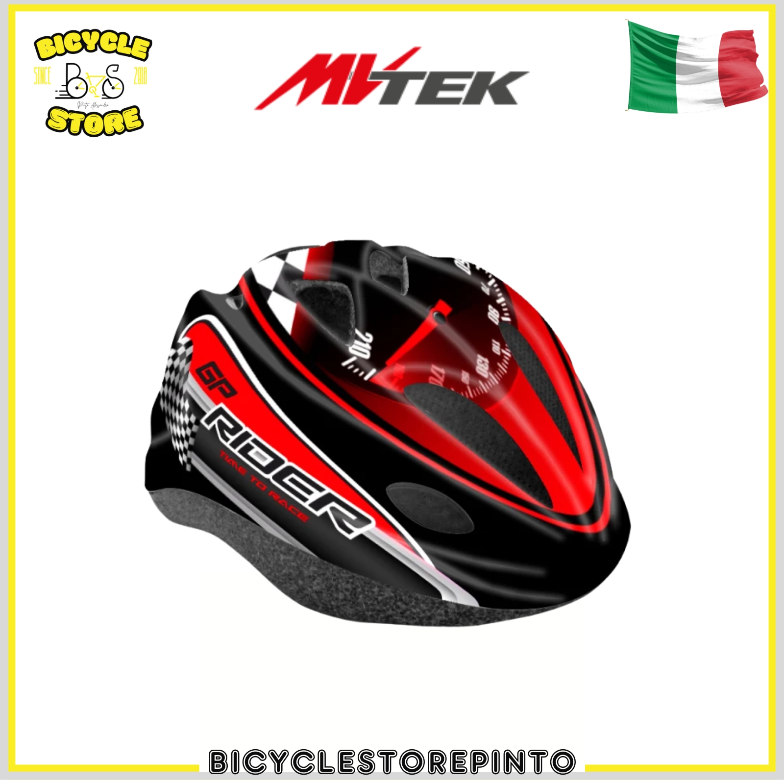 Casco Junior GP-RIDER Rosso MVTEK – Taglia Unica 52/56 cm