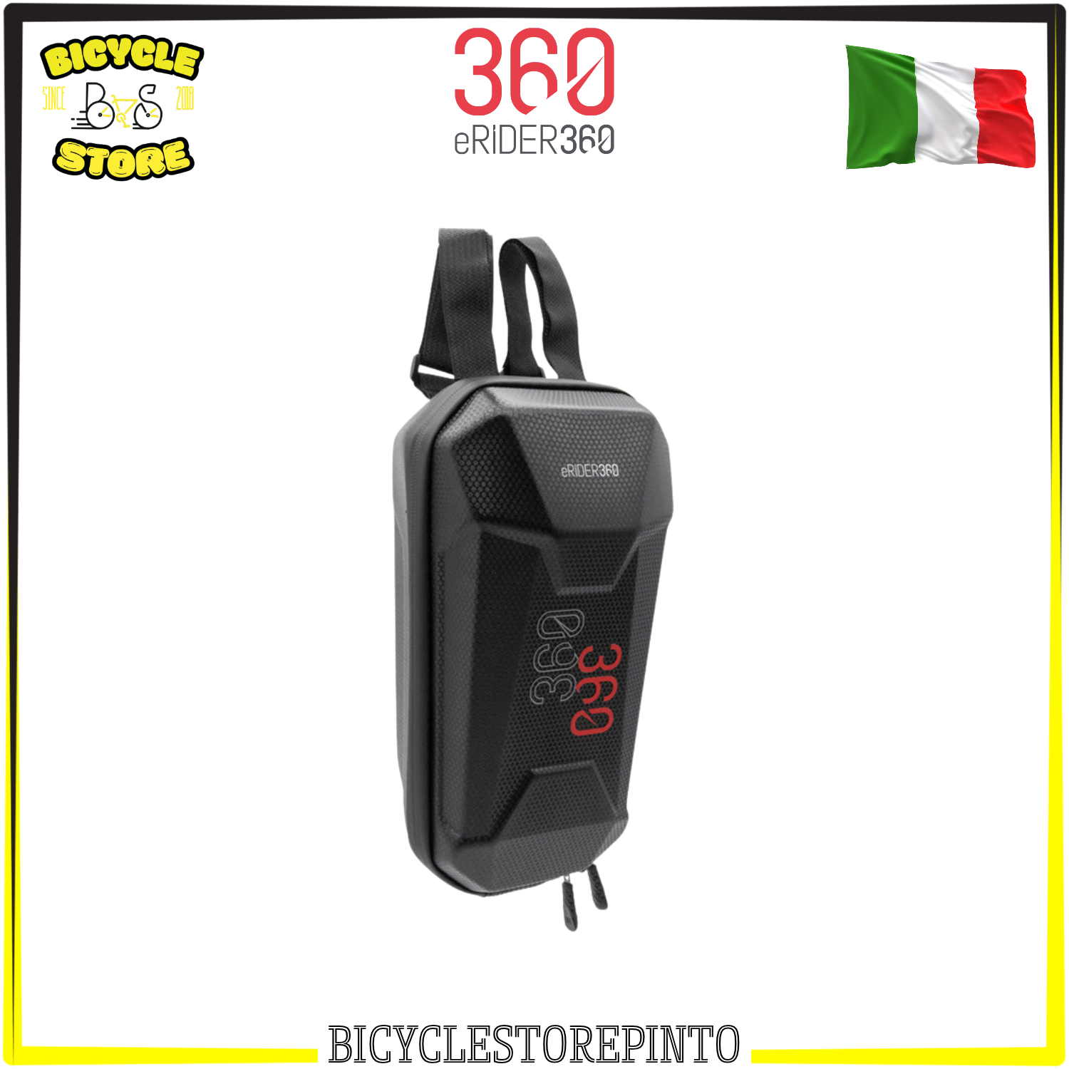 Borsa Deluxe eRIDER360 Grigio/Rosso 2 Litri – Borsa Portaoggetti per Monopattino Elettrico