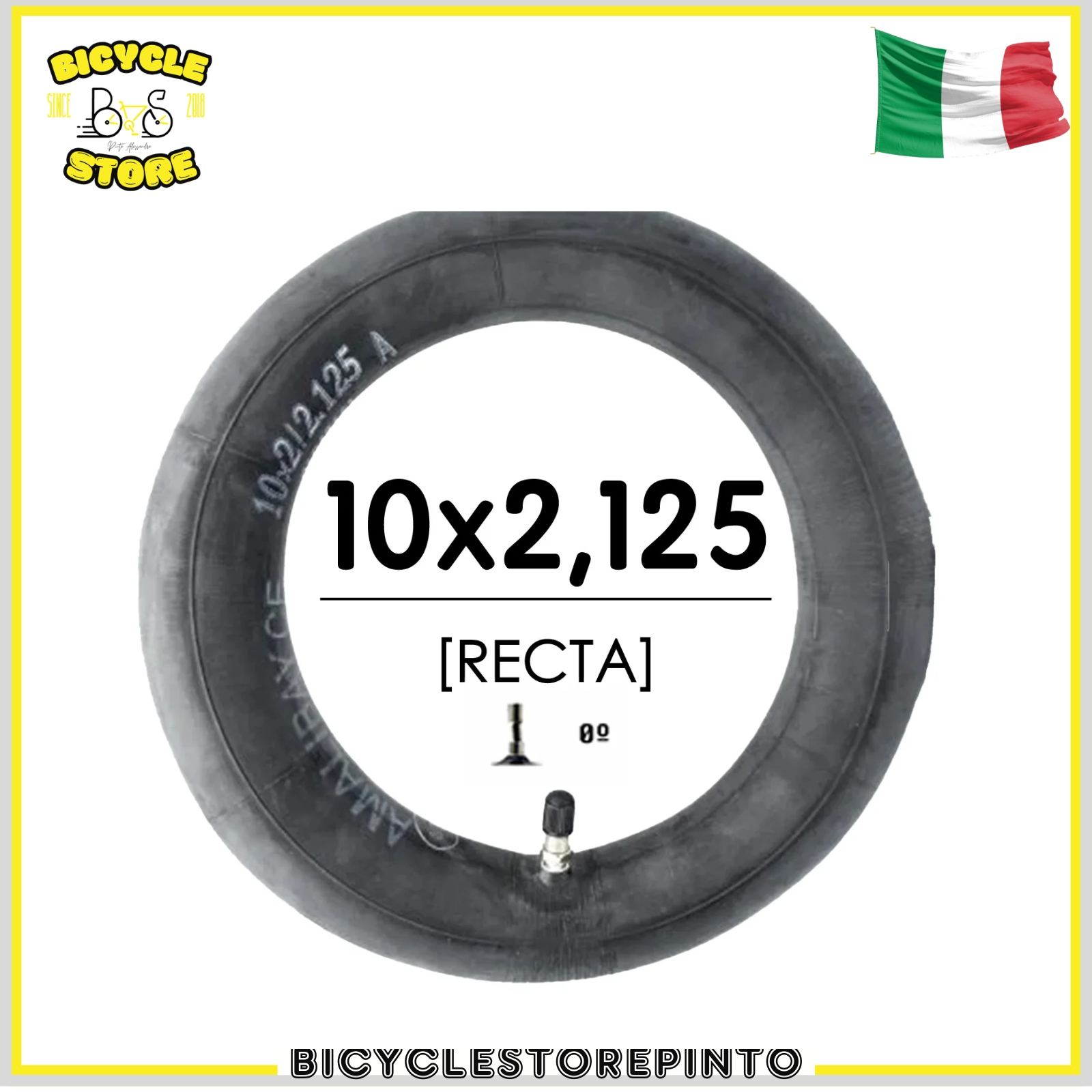 Camera d’Aria Amalibay Premium 10x2/2.125 Valvola Dritta – Alta Resistenza