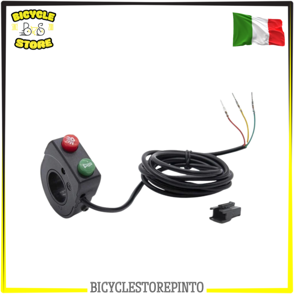 Comando Luci e Clacson 2F – Nero, Connettore VOI per Scooter e Biciclette Elettriche