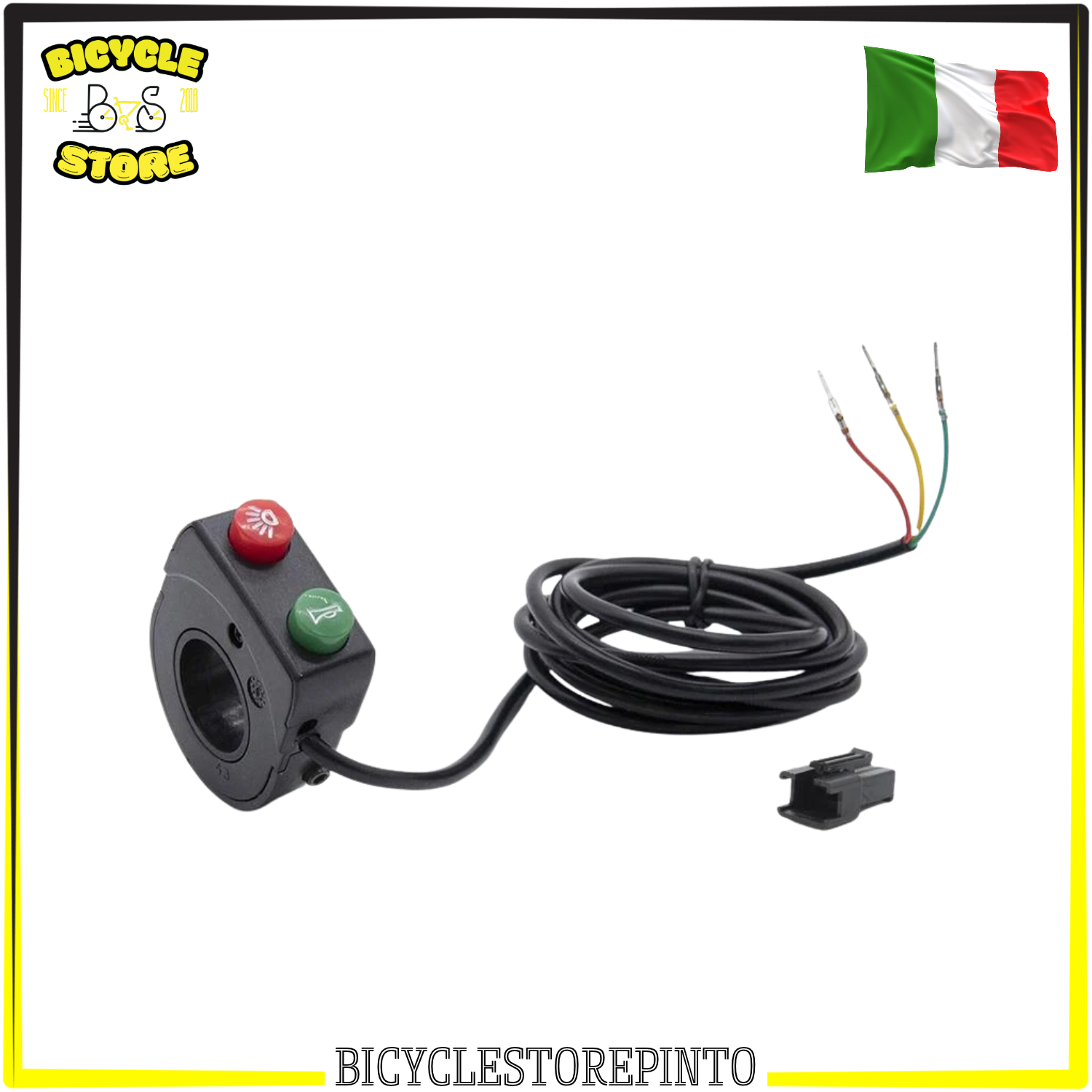 Comando Luci e Clacson 2F – Nero, Connettore VOI per Scooter e Biciclette Elettriche