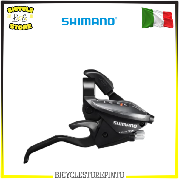 Comando Integrato Cambio + Freno SHIMANO ALTUS EF500 7V Destro – Con Display, Collarino, Nero