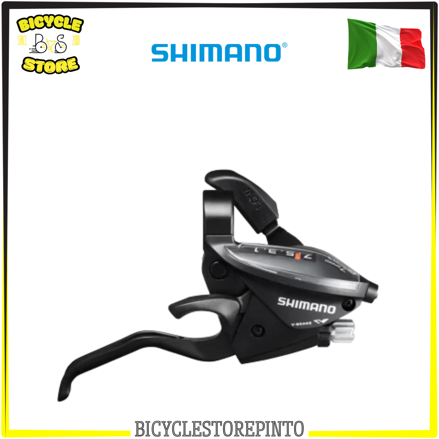 Comando Integrato Cambio + Freno SHIMANO ALTUS EF500 7V Destro – Con Display, Collarino, Nero