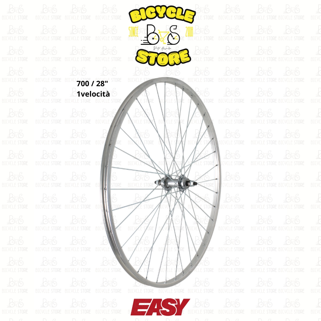 RUOTA POSTERIORE A FILETTO SPORT 28X5/8 - PERNO 3/8, SFERE, MOZZO ACCIAIO 1V, CERCHIO ALLUMINIO