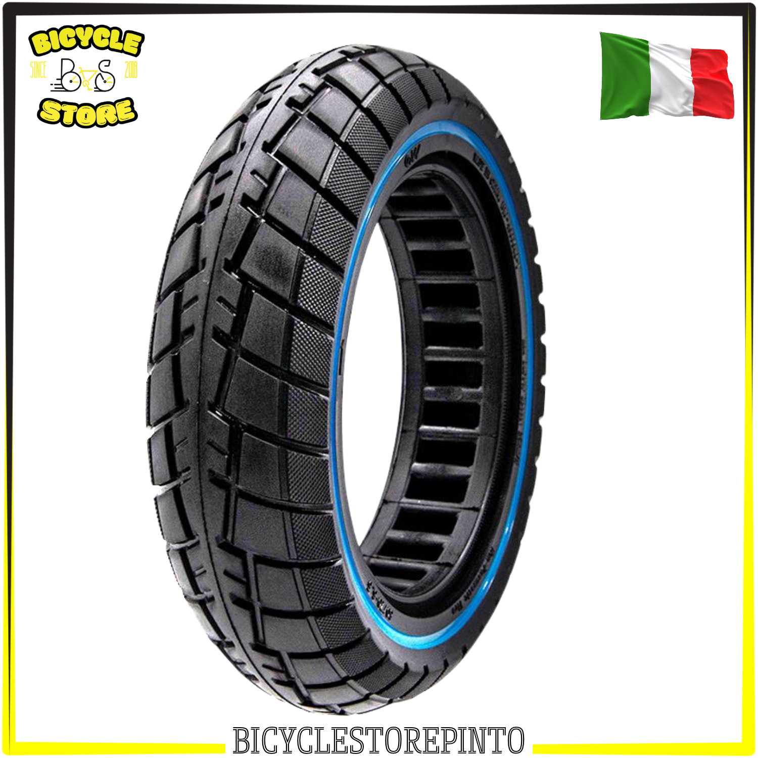 Copertone Pieno Ultraleggero Off-Road EWHEEL 60/70-6.5 B44 – Nero/Blu, Antiforatura, Compatibile NIU KQi3