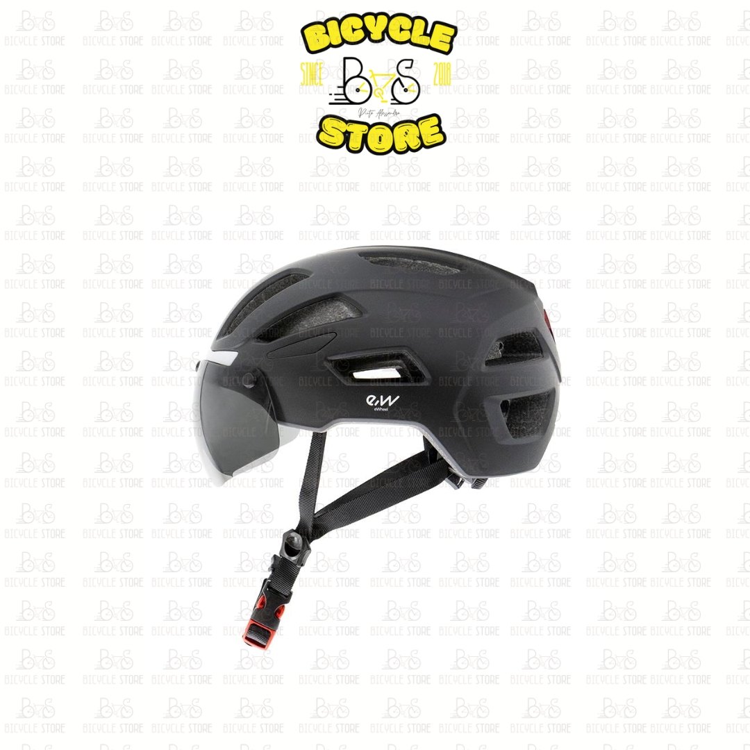 CASCO BICICLETTA - MONOPATTINO CP04 Sport con VISIERA e LED POSTERIORE- Nero L - immagine 3
