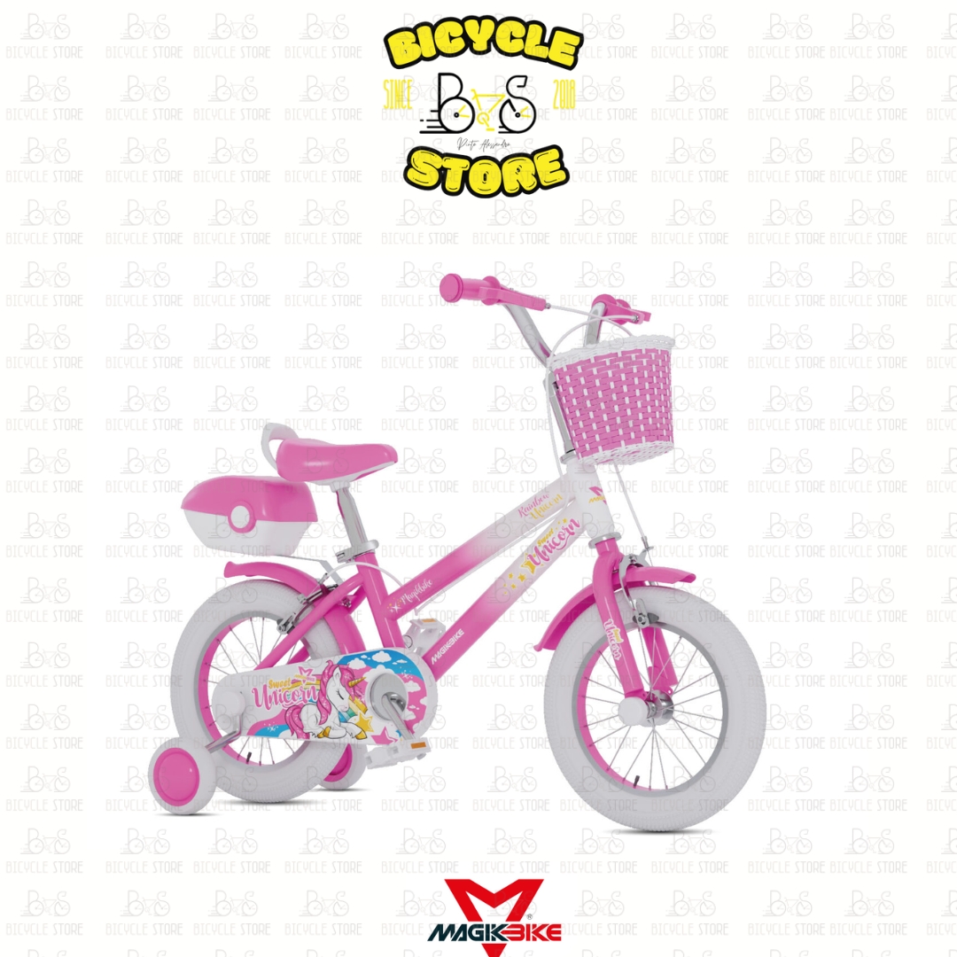 BICICLETTA MUSCOLARE BAMBINA UNICORN RAINBOW 12 - 14 ROSA/BIANCO