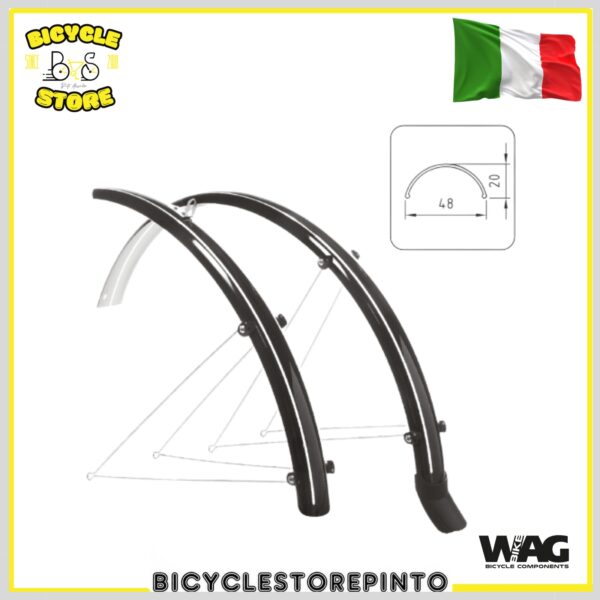 Kit Parafanghi in Policarbonato con Paraspruzzo 28" x 48 mm – Nero