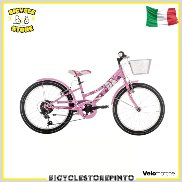 BICICLETTA MUSCOLARE VELOMARCHE GIRL PAPILLON 20 STEEL 6V.
