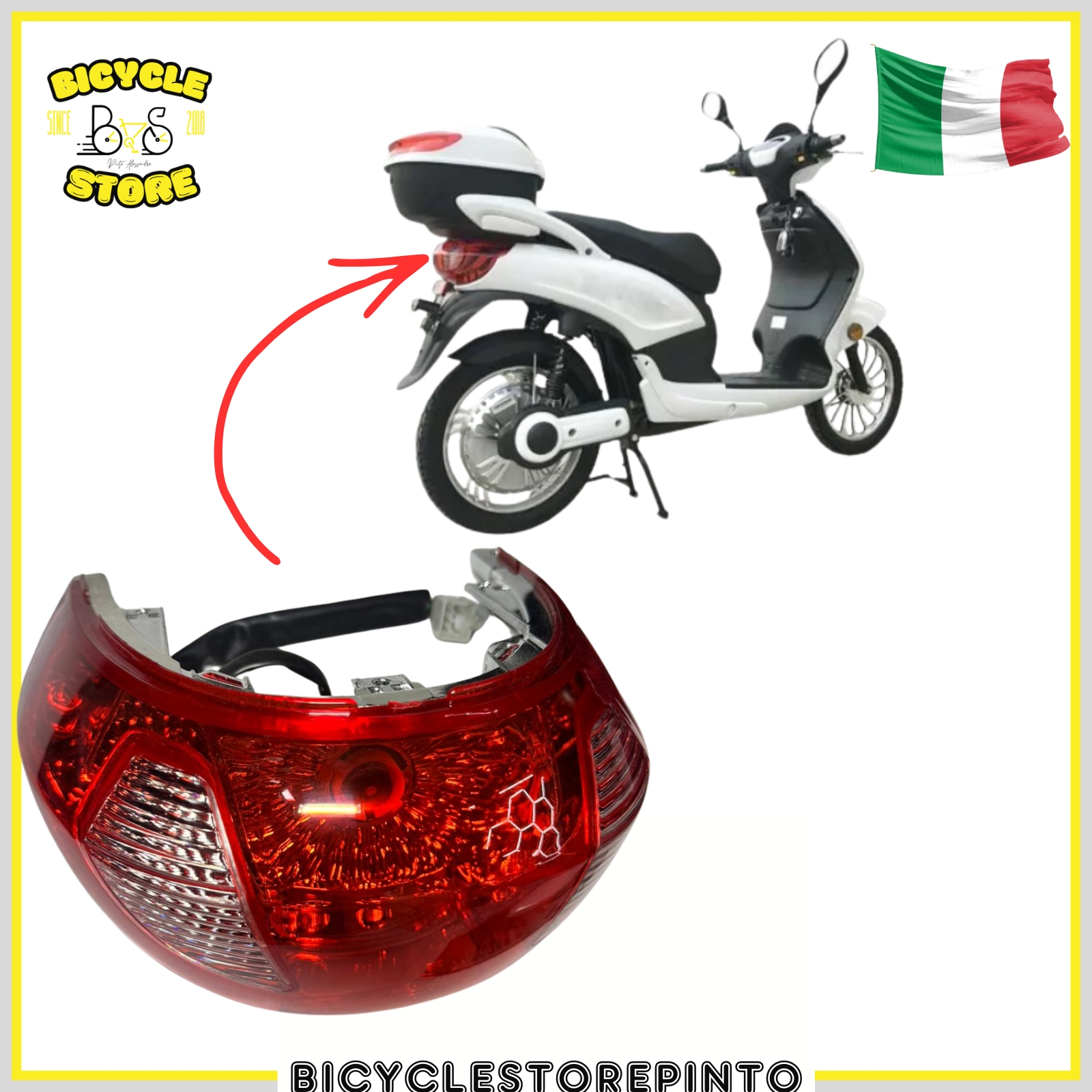 FARO POSTERIORE SCOOTER ELETTRICO ZWD TIPO Z-TECH / NCX / VITALE E SIMILI