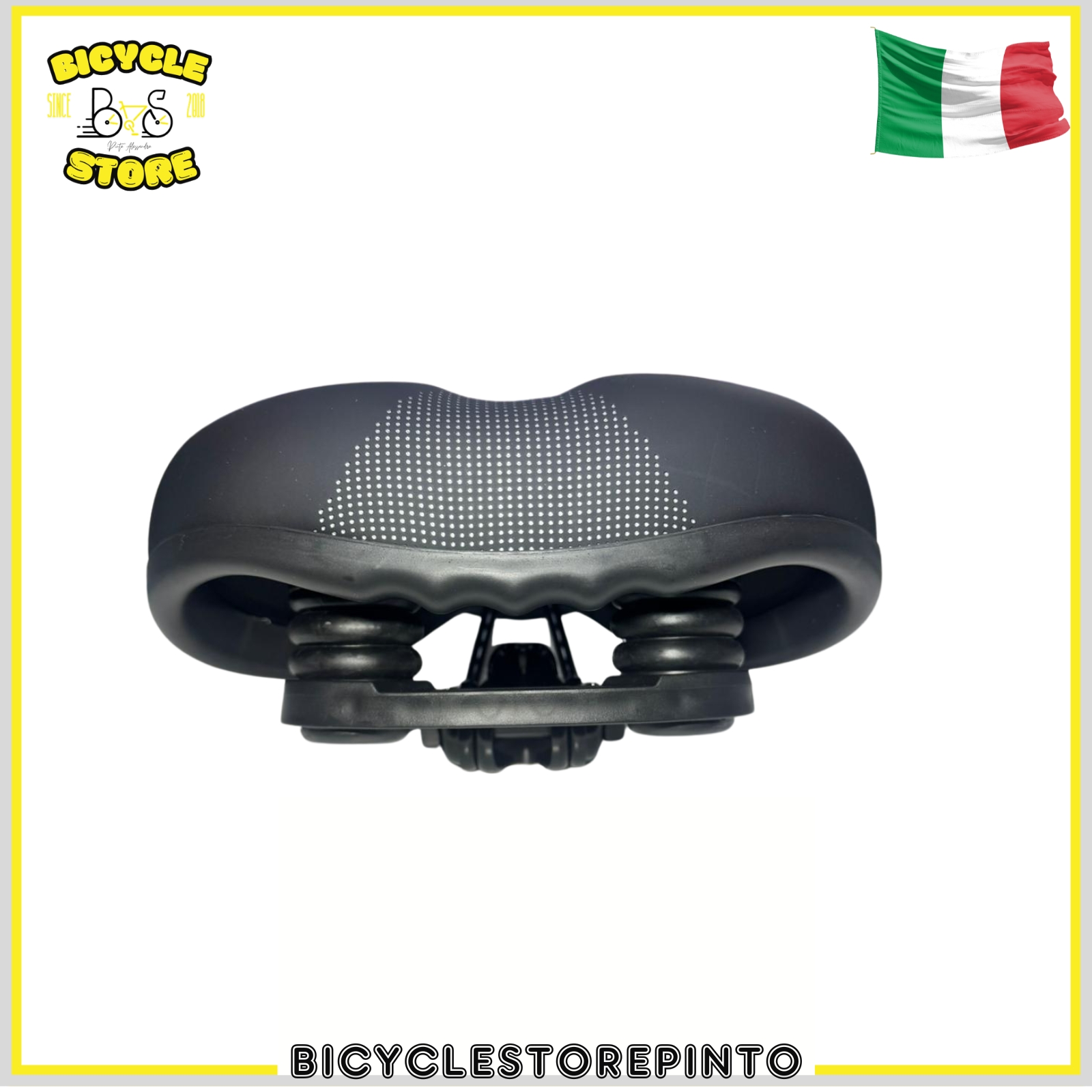 Sella Comfort Antiprosta per Bicicletta con Molle e Ventilazione – Nero con Striscia Riflettente - immagine 4