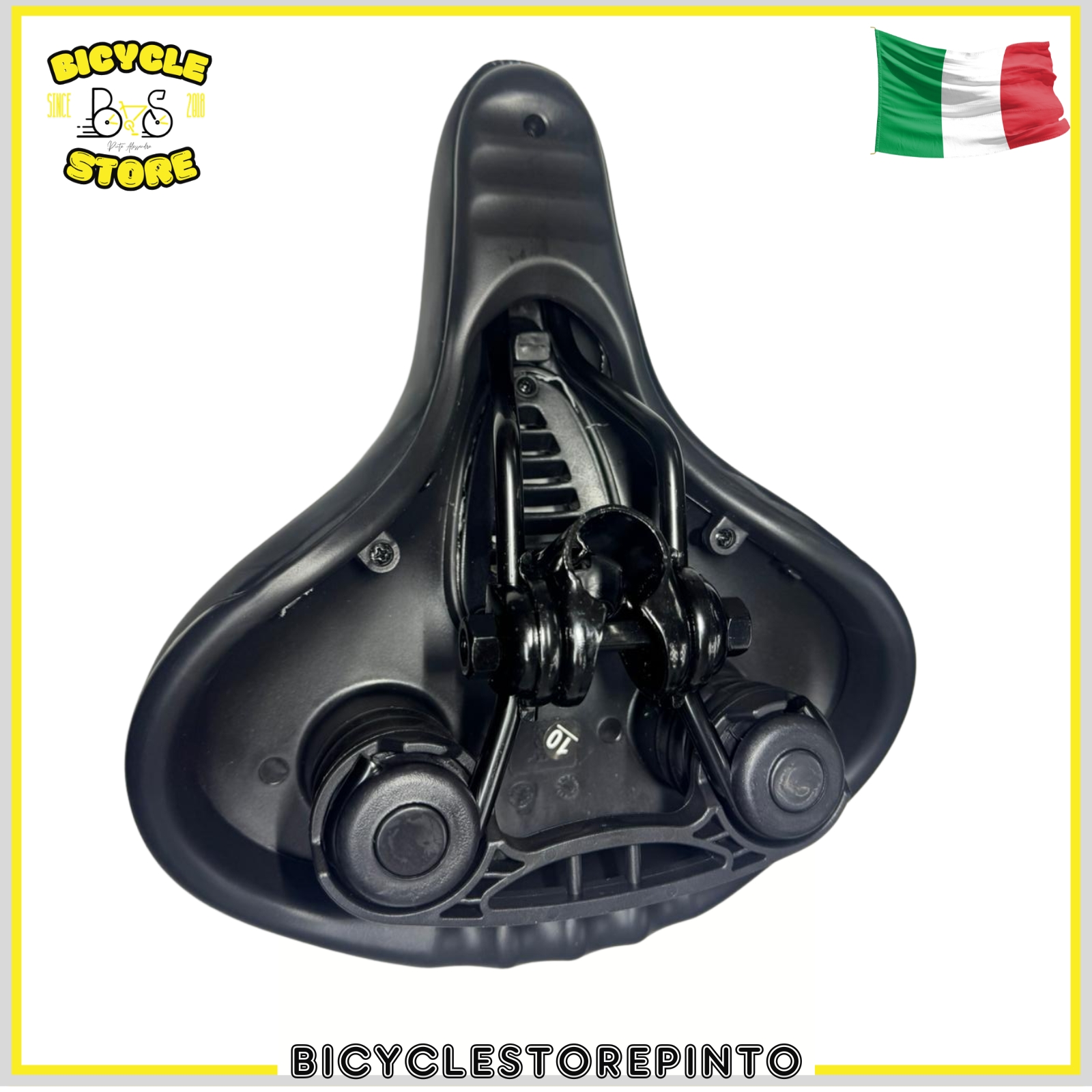 Sella Comfort Antiprosta per Bicicletta con Molle e Ventilazione – Nero con Striscia Riflettente - immagine 6
