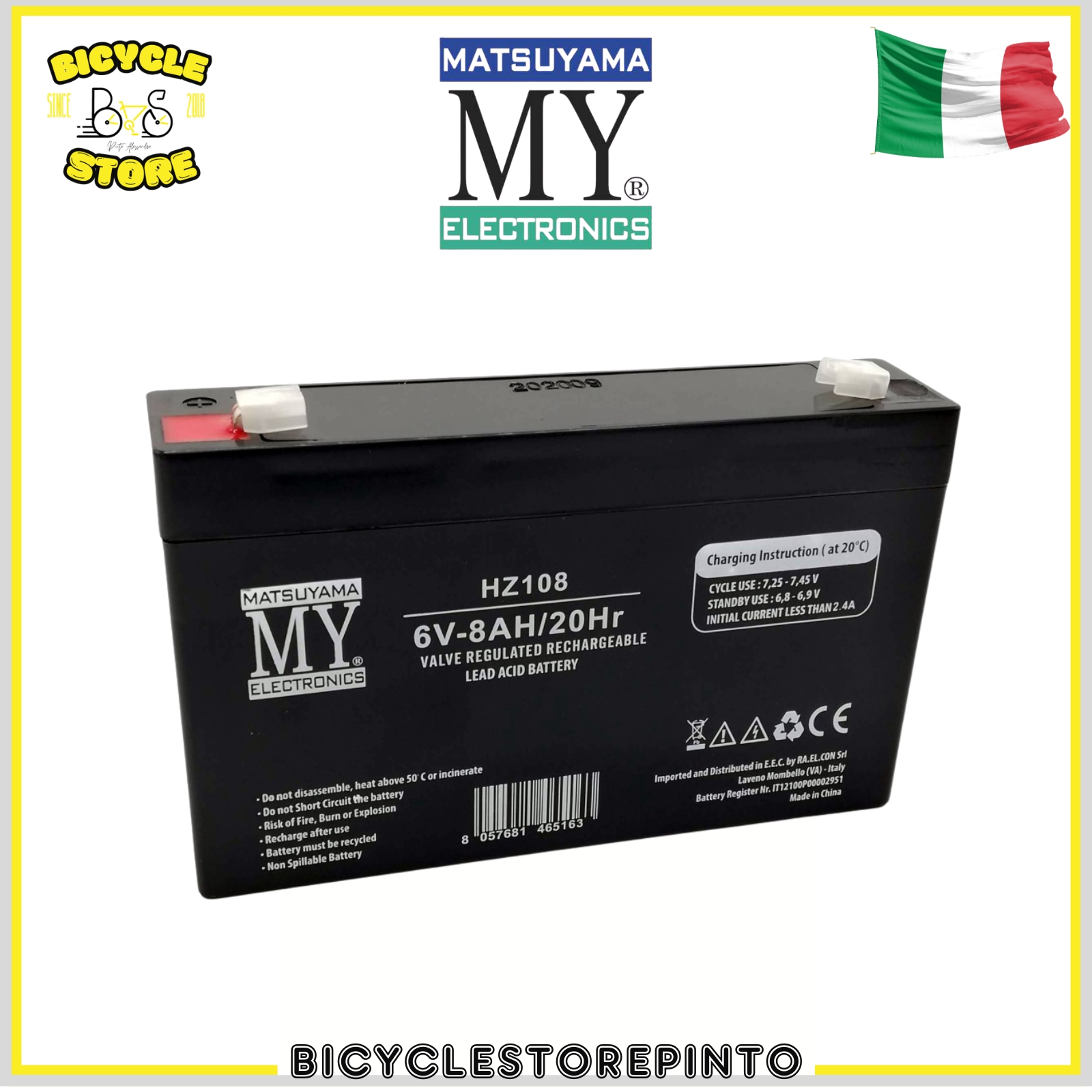Batteria Ricaricabile al Piombo 6V 8Ah – 151x34x94 mm