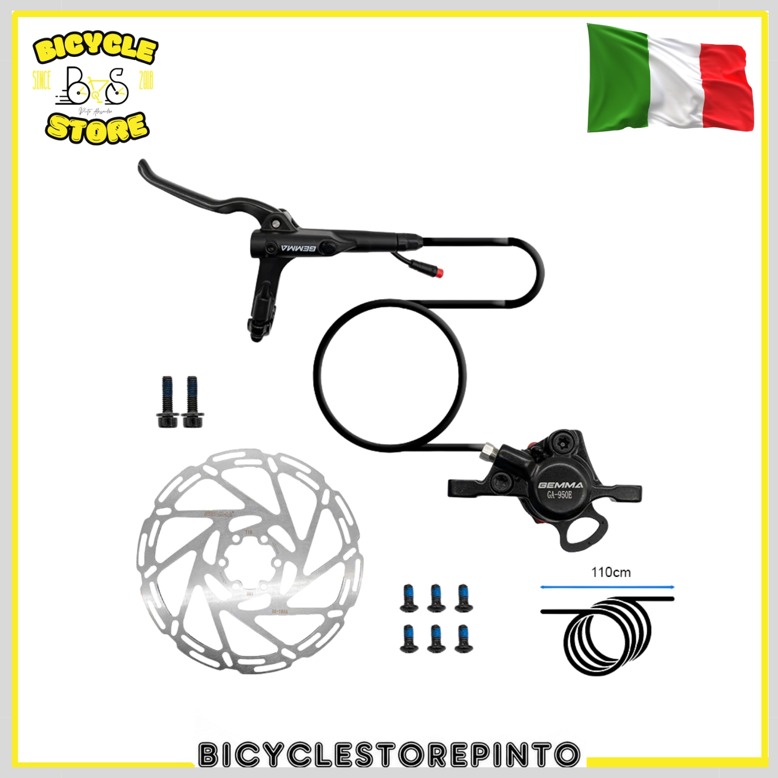 Kit Freno Idraulico Anteriore per Fat Bike – Cavo 110 cm