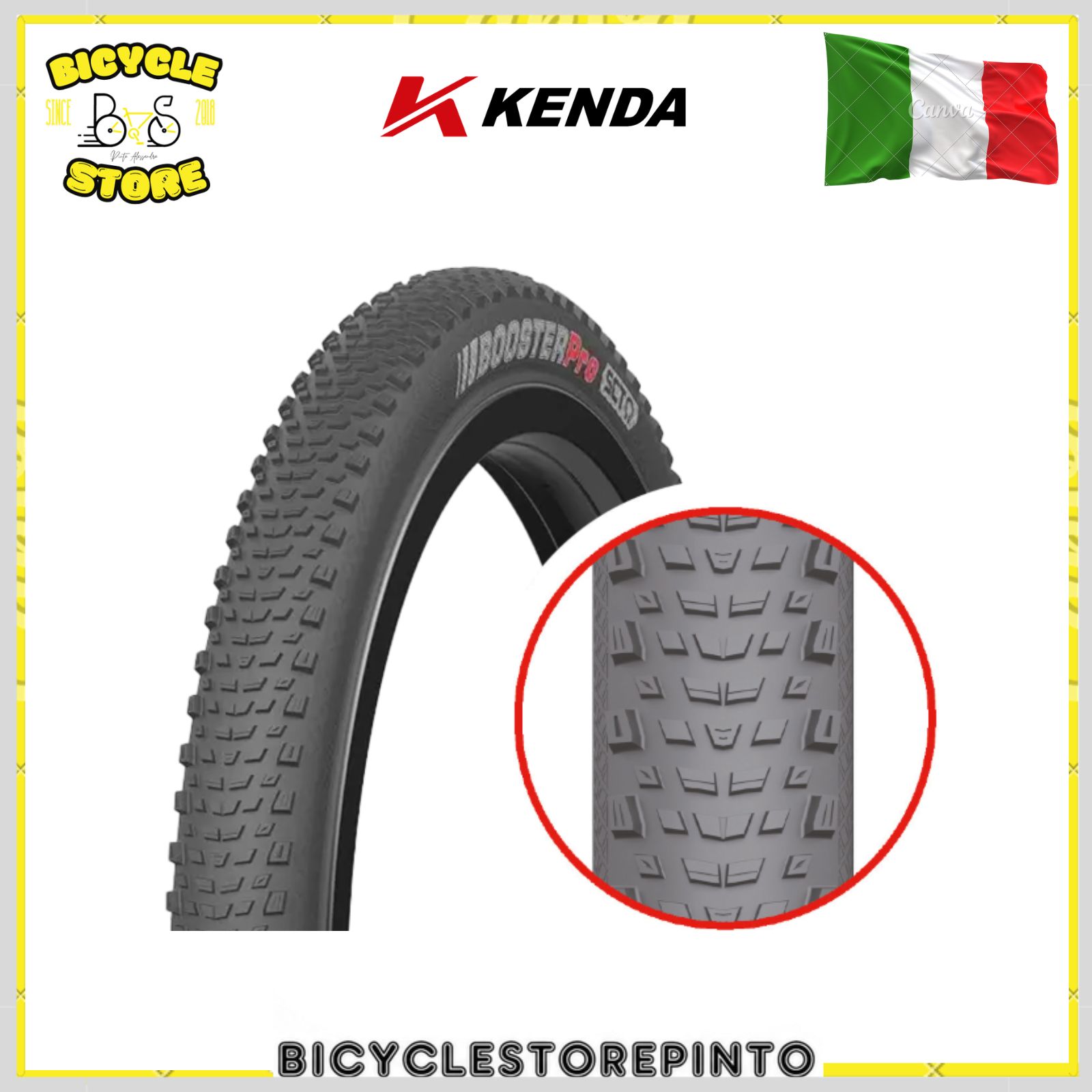 Copertone KENDA BOOSTER K1227 24x2.40 – Nero Rigido Tubeless Ready