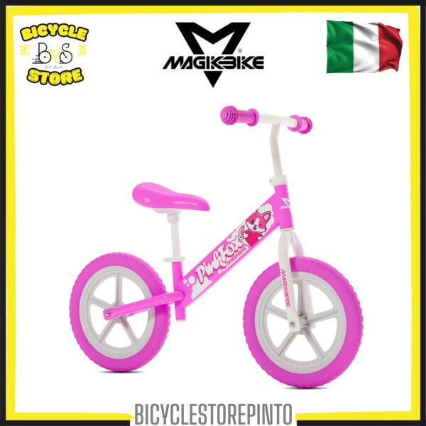 Bicicletta Pedagogica MAGIKBIKE Balance Bike Pink Fox