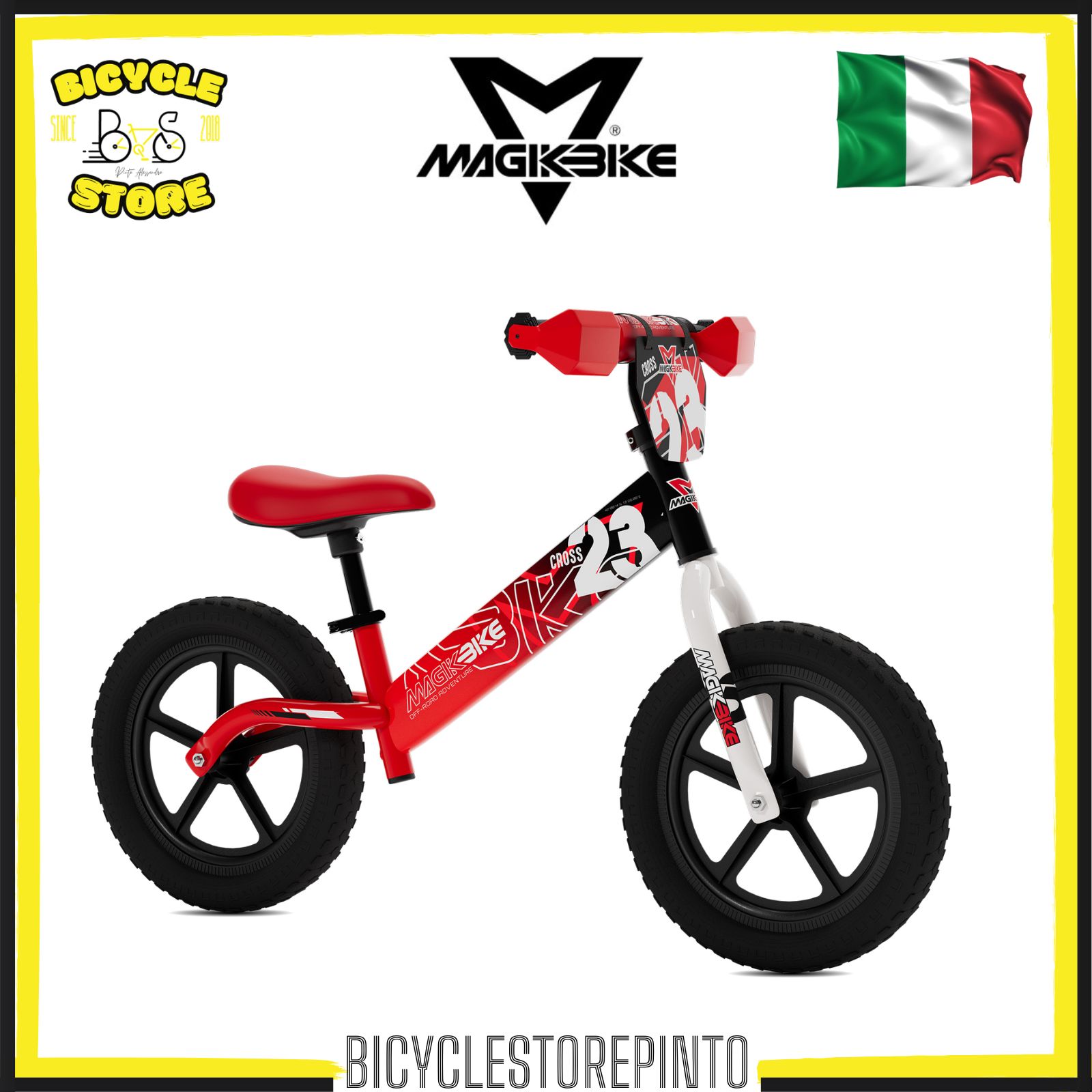 Bicicletta Pedagogica MAGIKBIKE Balance Bike Cross Rossa