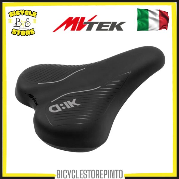 Sella Junior MVTEK KID 16"/20" 225x155 mm – Nero/Argento con Morsetto