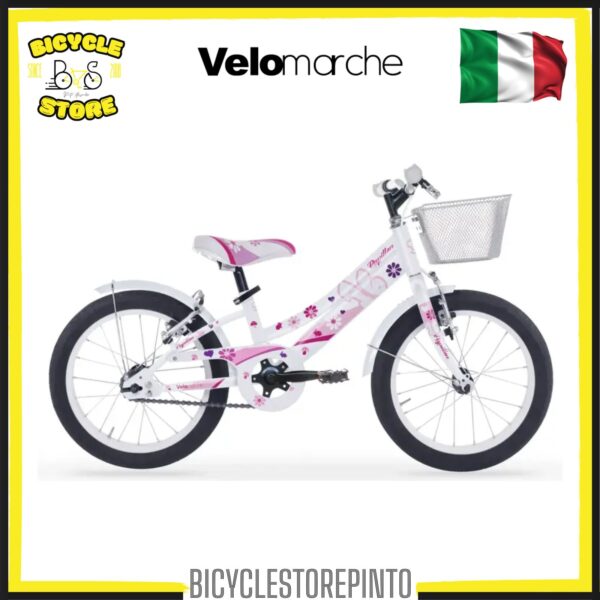 Bicicletta Bambina VELOMARCHE GIRL PAPILLON 16" Steel 1V BIANCO