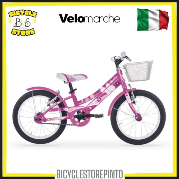 Bicicletta Bambina VELOMARCHE GIRL PAPILLON 16" Steel 1V FUXIA