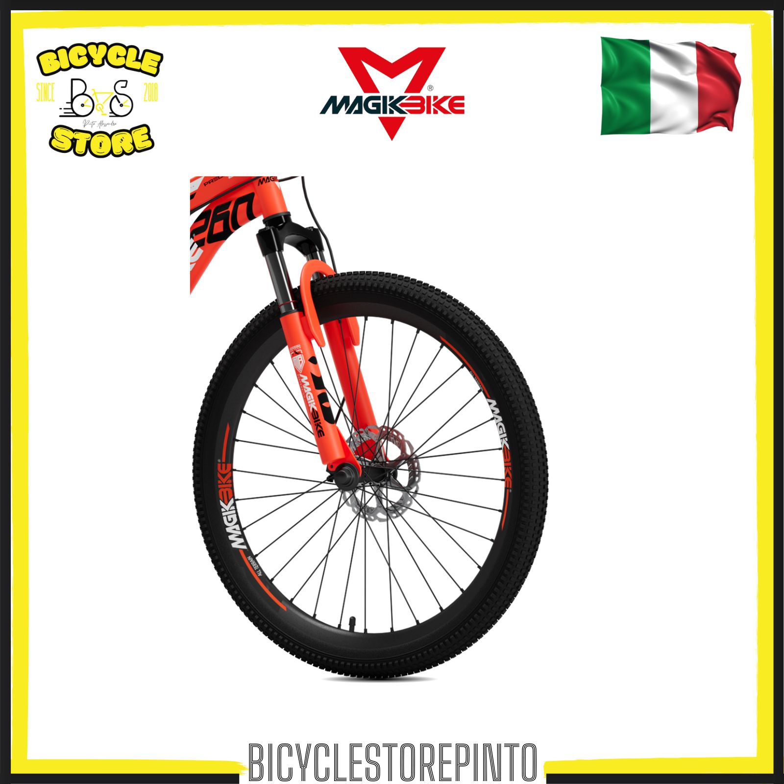Bicicletta MTB MAGIKBIKE Predator 260 26" 21V Freni a Disco – Rosso/Nero - immagine 3