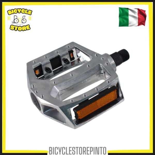 Pedali BMX Flat in Alluminio con Pin Fissi – Filetto 1/2" Argento