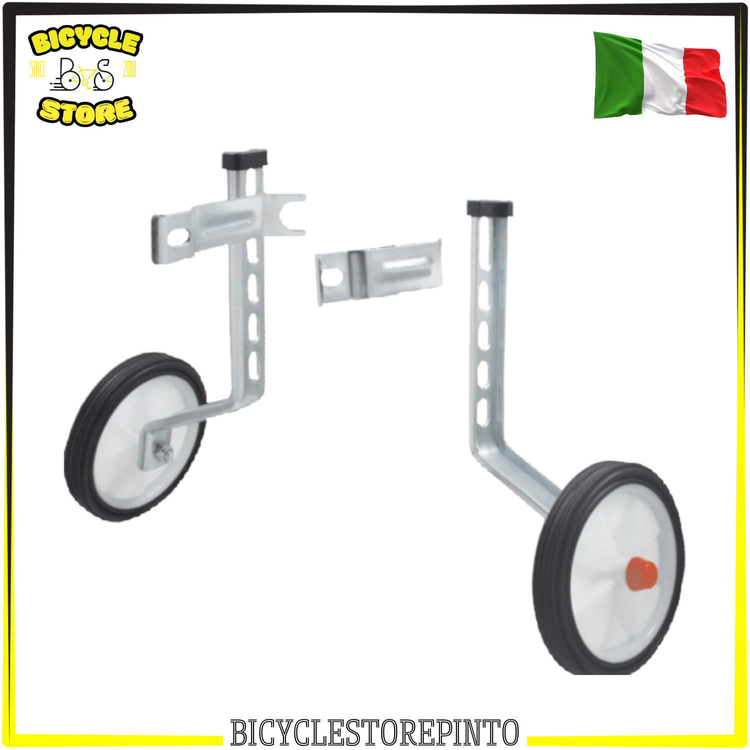 Stabilizzatori Regolabili per Biciclette Bambino 12", 14" e 16" – Ruote 5" con Battistrada in Gomma
