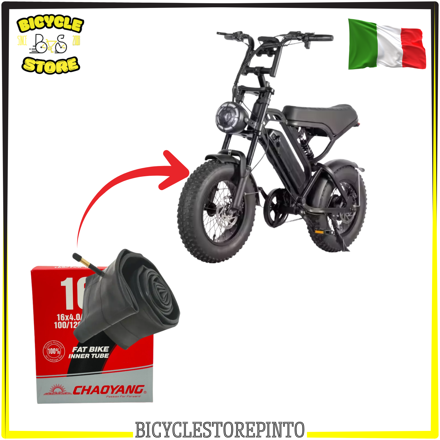 Camera d’Aria CHAOYANG FAT BIKE 16 x 4.00/4.90 – Valvola America 33 mm – ETRTO 100/120-305