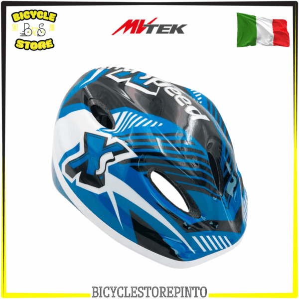 Casco Junior MVTEK RACING Blu – Taglia S 48/52 cm – EN 1078
