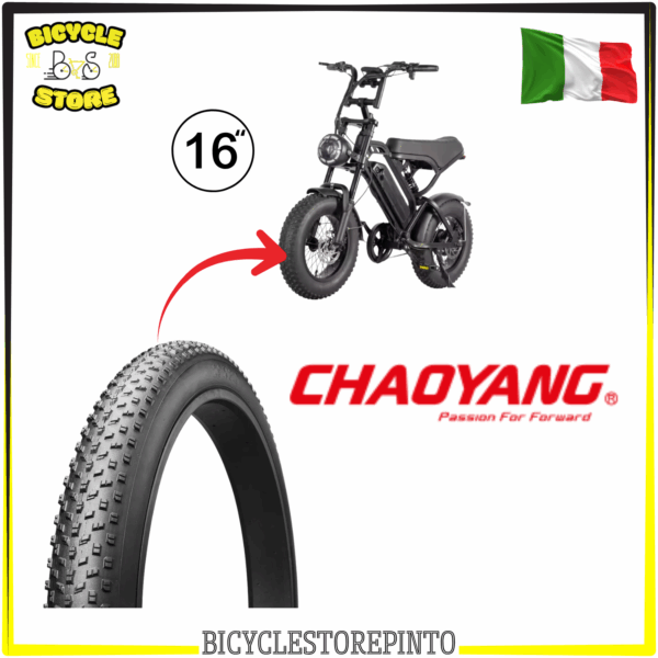 Copertone CHAOYANG BIG DADDY 16x4 – Tube Type, ETRTO 100-305, 30 TPI, Rigido, Nero