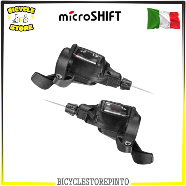 Coppia Comandi Cambio microSHIFT MTB/CTB 3x6 Velocità – Indicizzati Push/Push