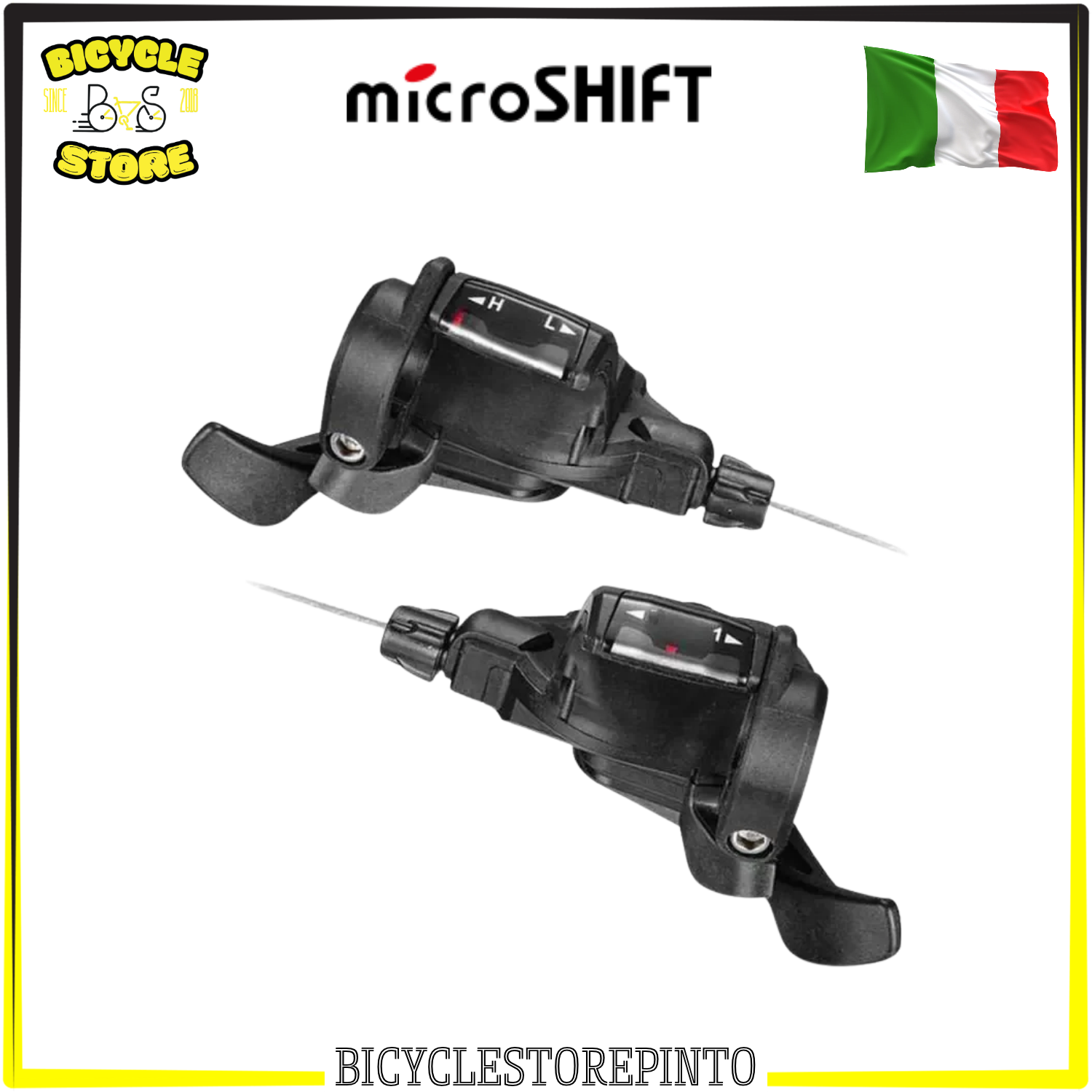 Coppia Comandi Cambio microSHIFT MTB/CTB 3x6 Velocità – Indicizzati Push/Push