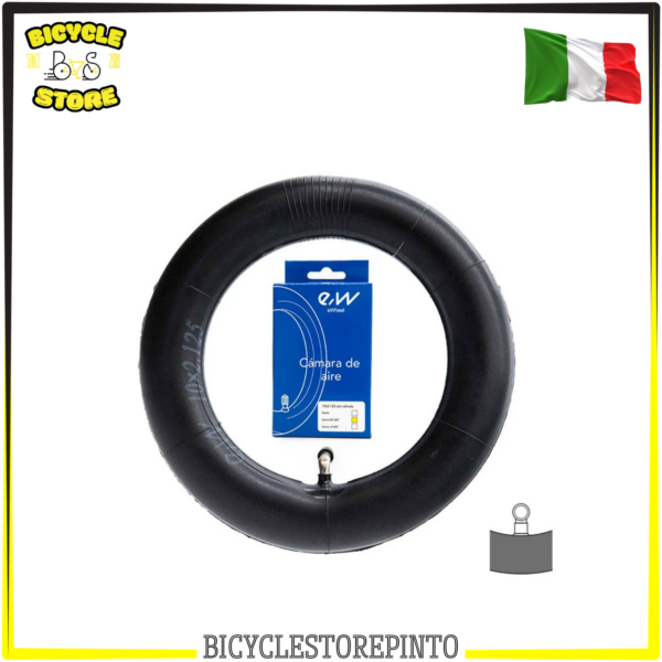 Camera d'Aria EWHEEL 10x2.125 – Valvola Curva VC 90x90° per Monopattino Elettrico Ninebot, SmartGyro e Inokim