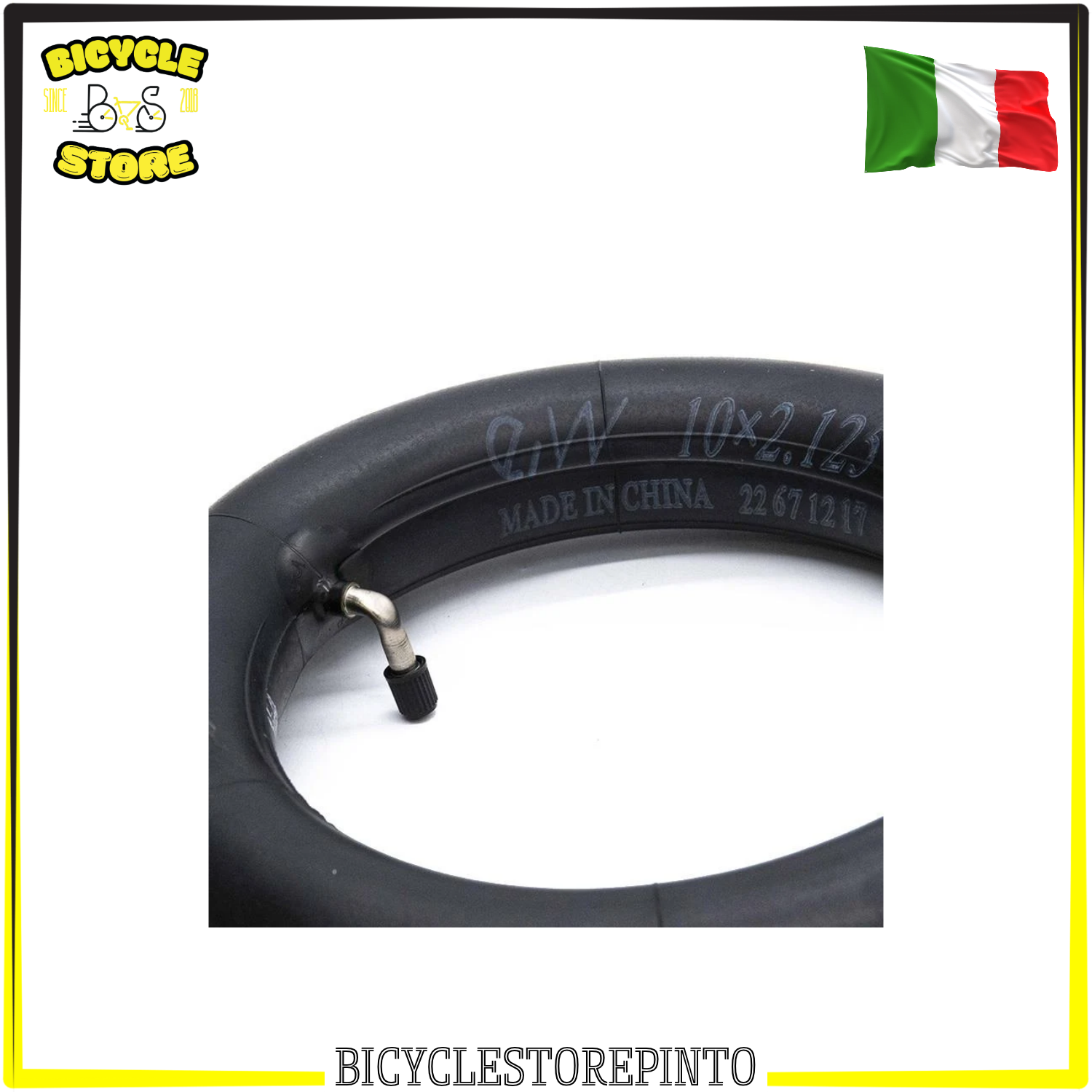 Camera d'Aria EWHEEL 10x2.125 – Valvola Curva VC 90x90° per Monopattino Elettrico Ninebot, SmartGyro e Inokim - immagine 4