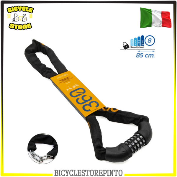 Lucchetto Antifurto a Combinazione EWHEEL 85 cm – Chiusura con Password, Nero, per Biciclette, E-Bike e Monopattini Elettrici