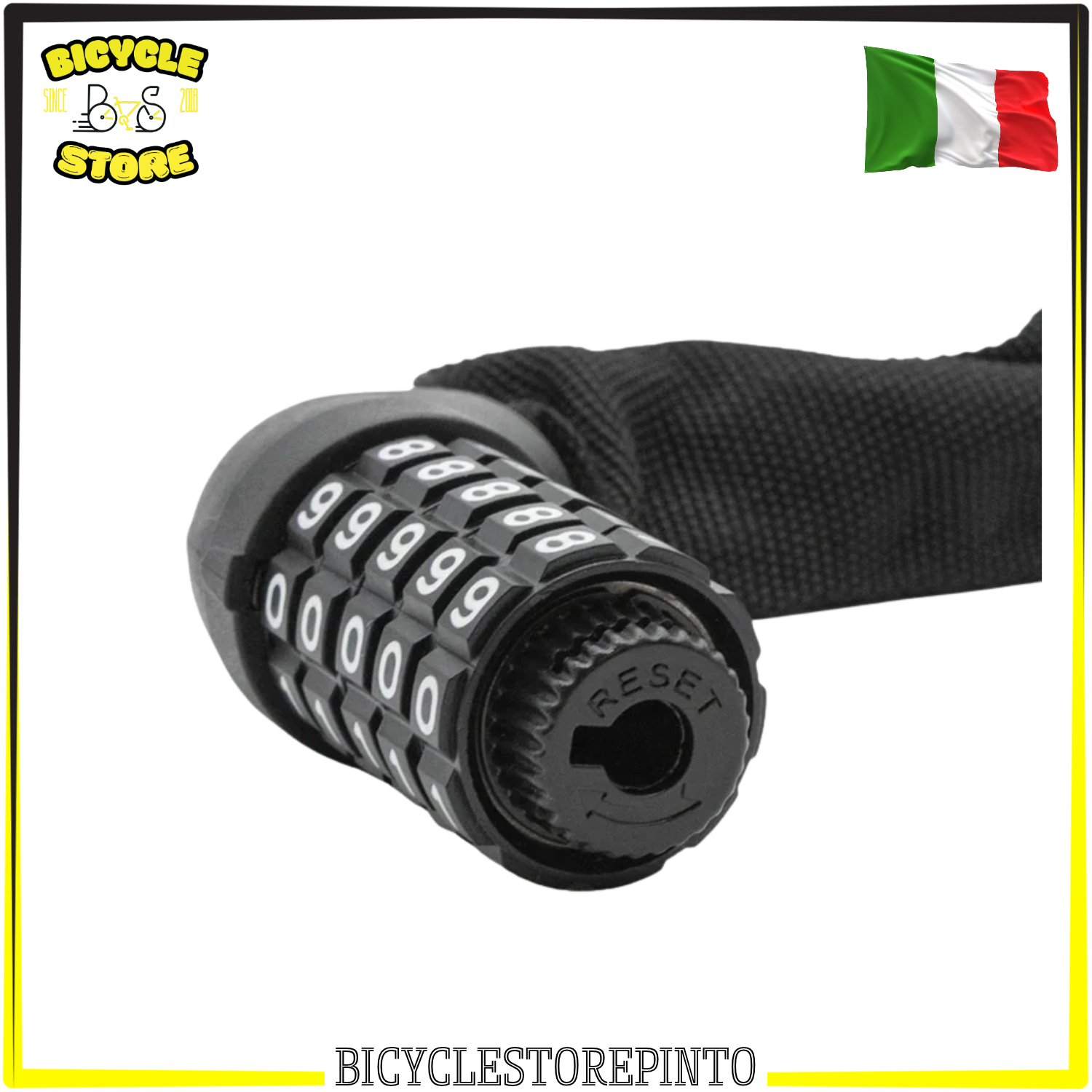 Lucchetto Antifurto a Combinazione EWHEEL 85 cm – Chiusura con Password, Nero, per Biciclette, E-Bike e Monopattini Elettrici - immagine 3