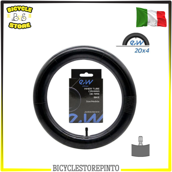 Camera d'Aria 20x4.00 VR EWHEEL per Fat Bike – Ricambio per Biciclette Elettriche e Fat Bike 20 Pollici