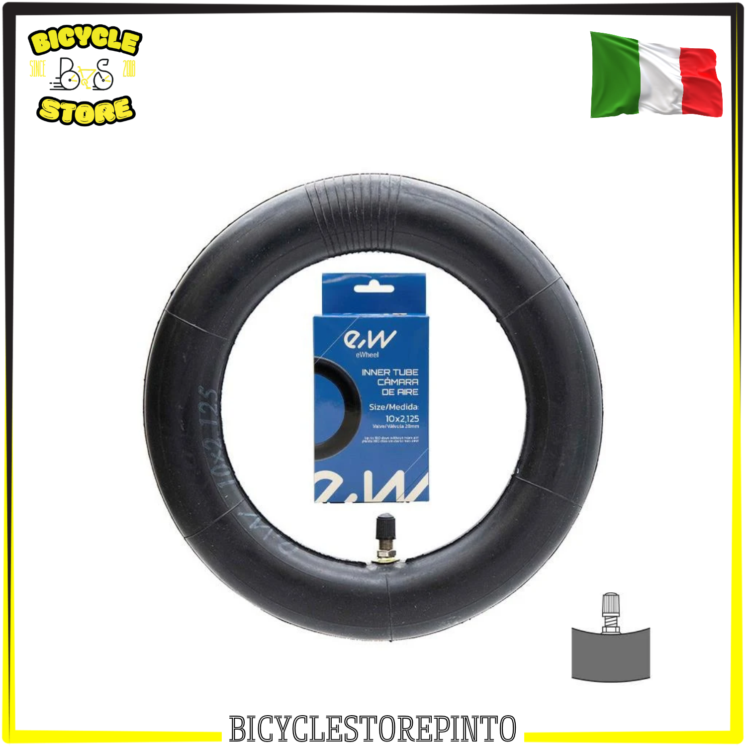 Camera d'Aria 10x2.125 VR 28 mm per Monopattino Elettrico – Compatibile Xiaomi, Ninebot, SmartGyro, Motus e Wispeed